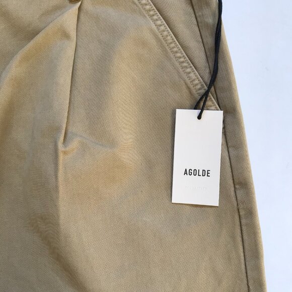 NWT Agolde Daryl Wide Leg Pants Womens 33 Khaki Beige High Rise Waist Cotton NEW - Picture 5 of 12